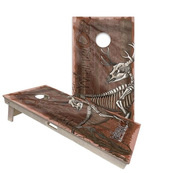 slide 2 of 6, Withering Wilds Whitetail Deer Regulation 2x4 Cornhole Board Set All-Weather - Include Carrying Case