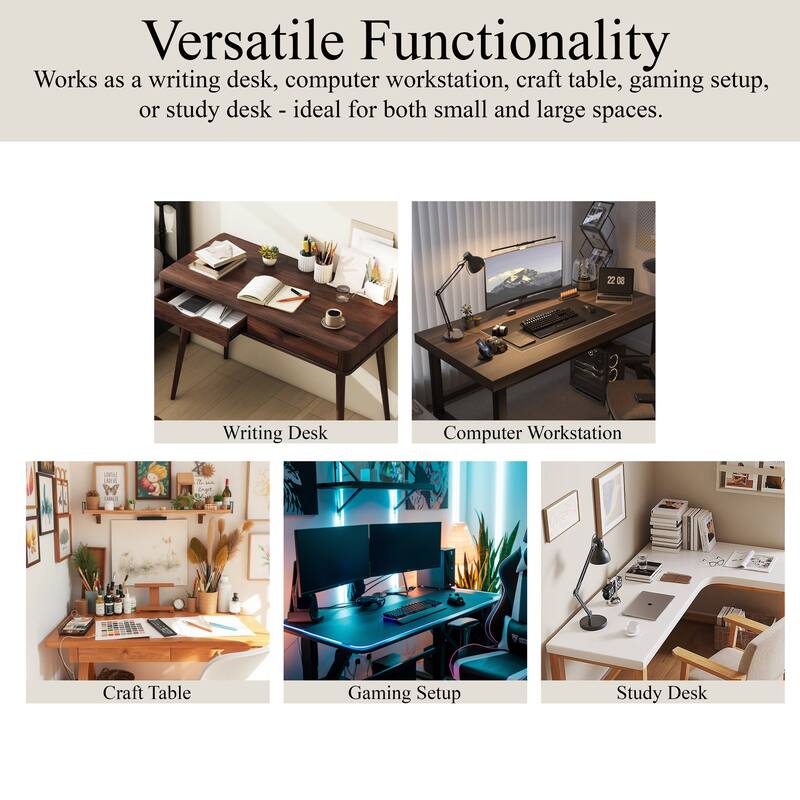 CraftPorch Contemporary L-Shape Writing Desk with Cabinet