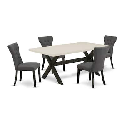 Rectangular Dining Table Set with 4 Parsons Chairs - Modern Kitchen Table and Chair Set - 72