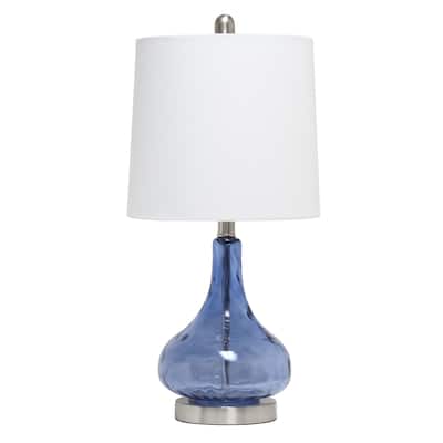 23.25" Modern Timeless Colored Dimpled Glass Table Lamp