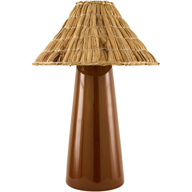 Livabliss Vikundu Traditional Accent Table Lamp - 20"H x 16"W x 16"D - BrightRed/White