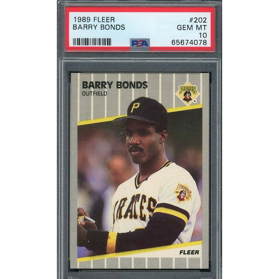 Barry Bonds 1989 Fleer Baseball Card #202 Graded PSA 10 - 8'6" x 11'6"