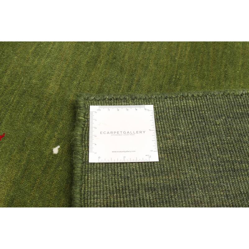 ECARPETGALLERY Hand Loomed Kashkuli Gabbeh Green Wool Rug - 5'3 x 7'6