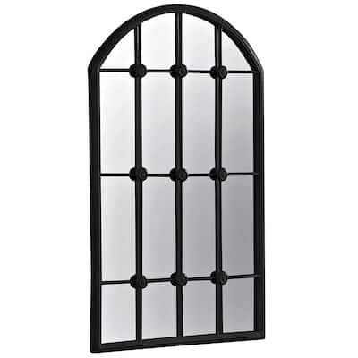 Taylor Black Window Pane Wall Mirror - 20 x 32" - Painted Black Metal