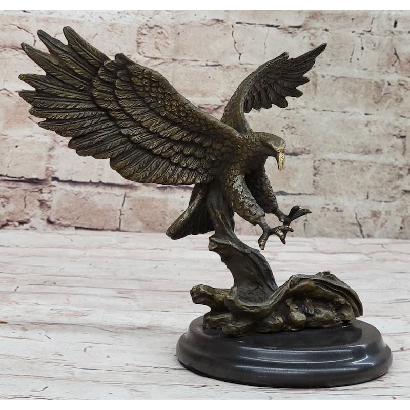 Antoine Barye Flying American Bald Eagle Art Deco Bronze Sculpture Statue Figurine