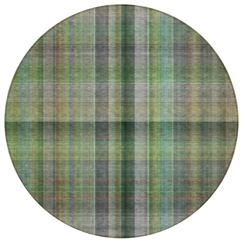 Alloro Plaid Weather Resistant Blended Style Outdoor Rug