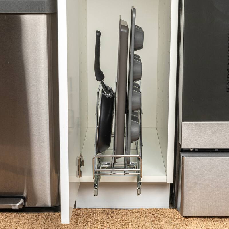 Household Essentials Chrome-Plated Steel Storage Organizer - 21.0"L x 5.3"W x 10.0"H - Chrome