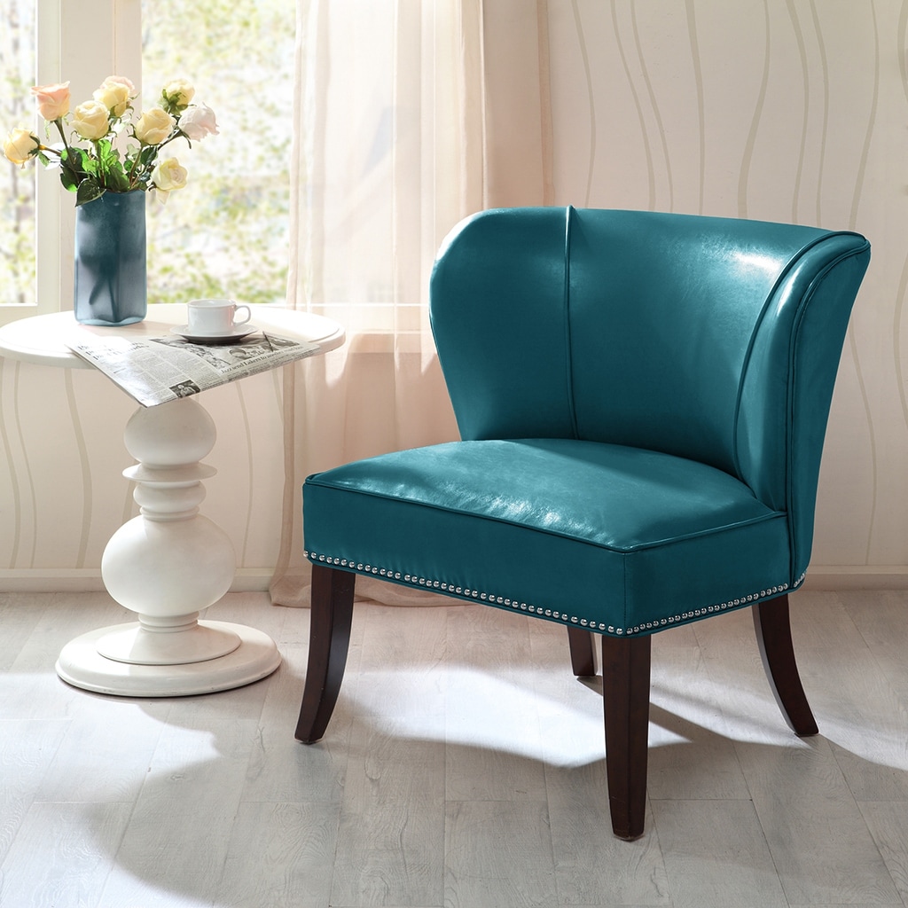 Teal leather accent discount chair