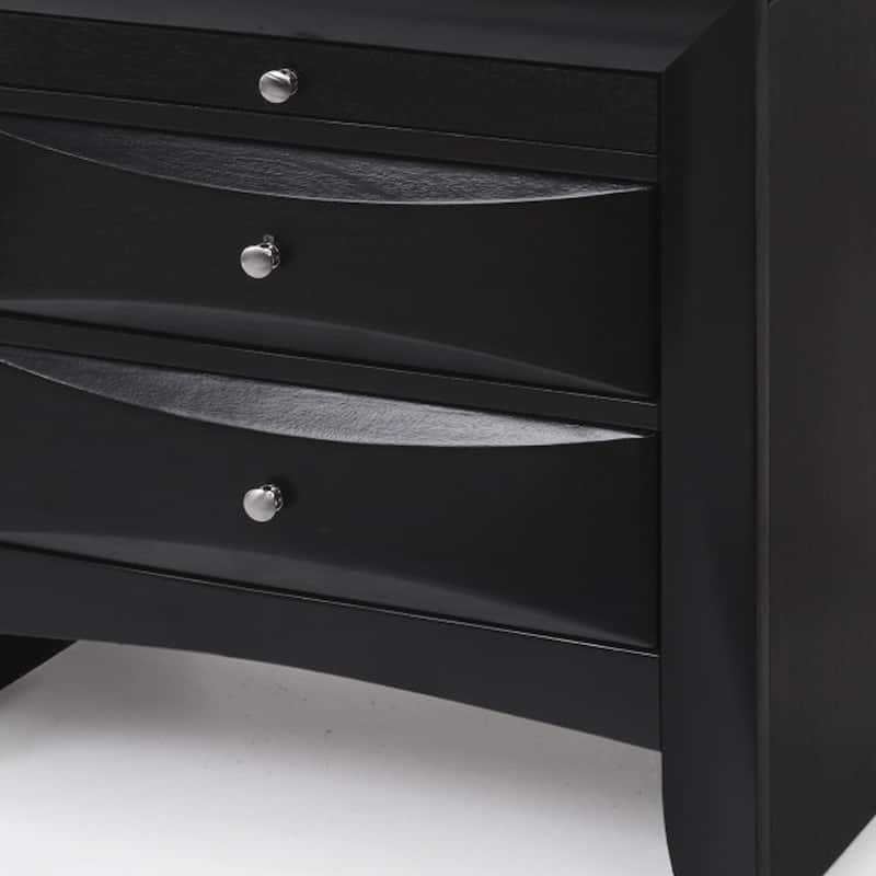 HomeRoots 25" Dark Brown Three Drawer Nightstand