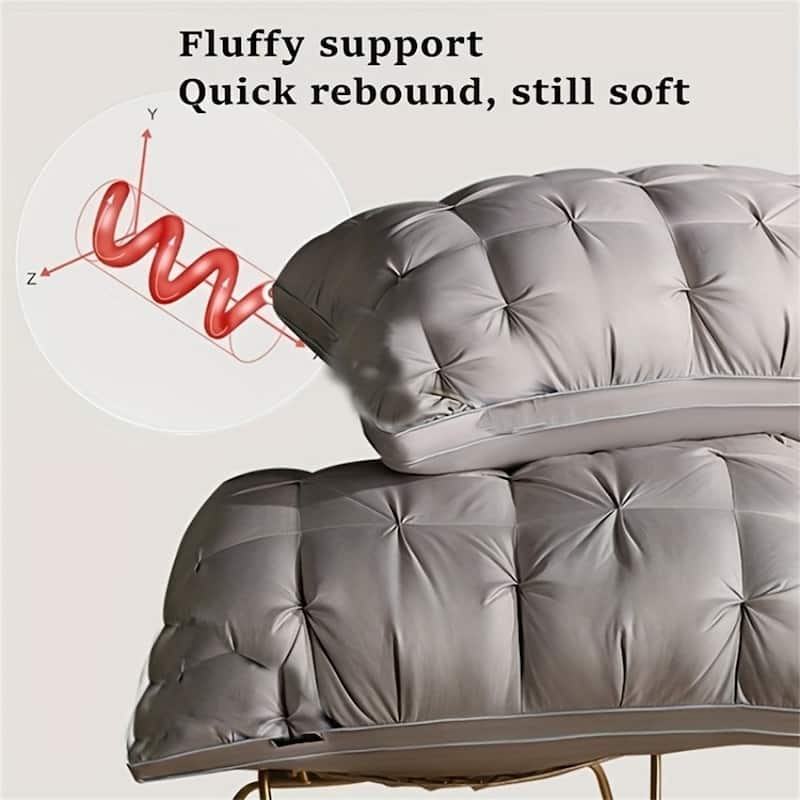 Cervical Neck Pillow - Cooling Orthopedic Contour Memory Foam Pillows for Side, Back & Stomach Sleepers with Pillowcase - White