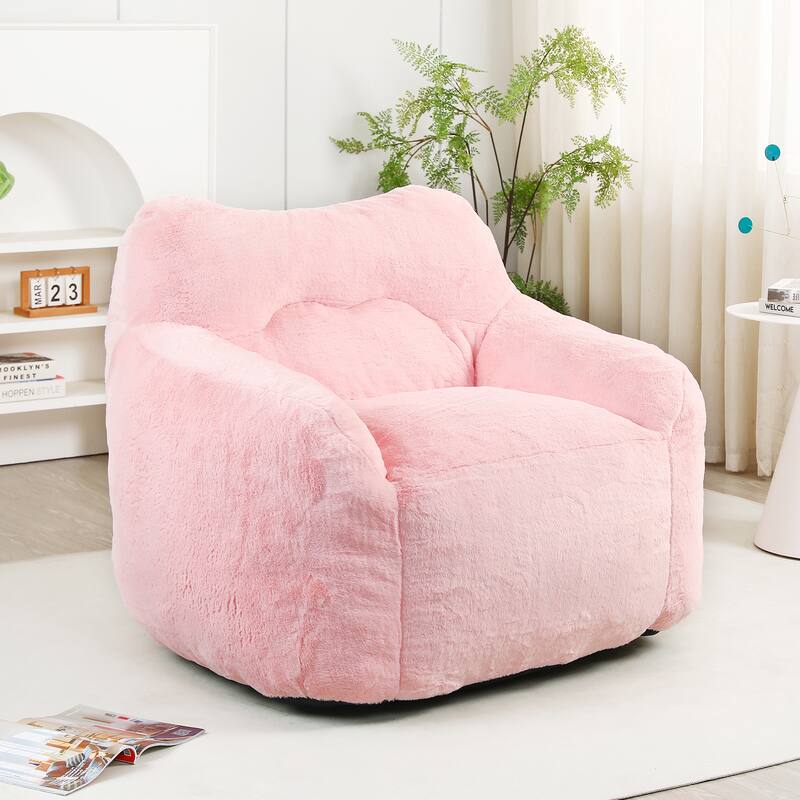 Oversized Memory Foam Bean Bag Chair Lazy Sofa with Armrests and Removable Cover for Living Room Bedroom