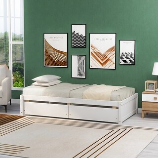 Twin Wood Bed with Spacious Drawers, Ideal for Guest or Kids' Rooms