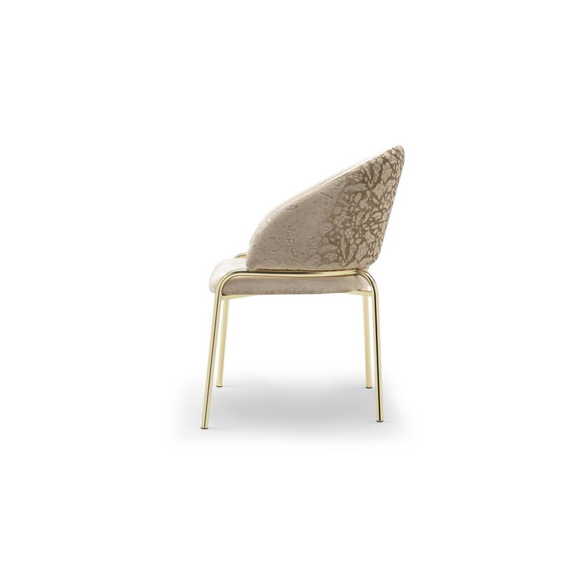 Onyx Chair With Gold Legs - Beige - 21 x 22.5 x 33.5
