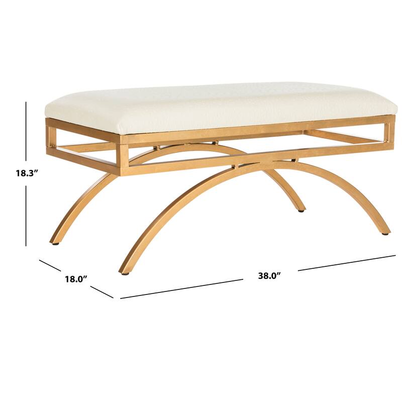 SAFAVIEH Belinda Modern Glam Arc Bench - 38" x 18" x 18.3" - 38Wx18Dx18H