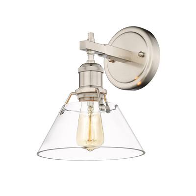 Orwell 1-Light Bath Vanity in Pewter with Clear Glass - Silver