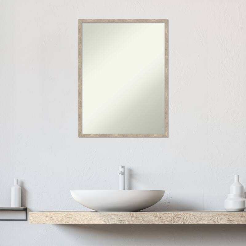 Imprint Non-Beveled Wood Framed Bathroom Vanity Wall Mirror