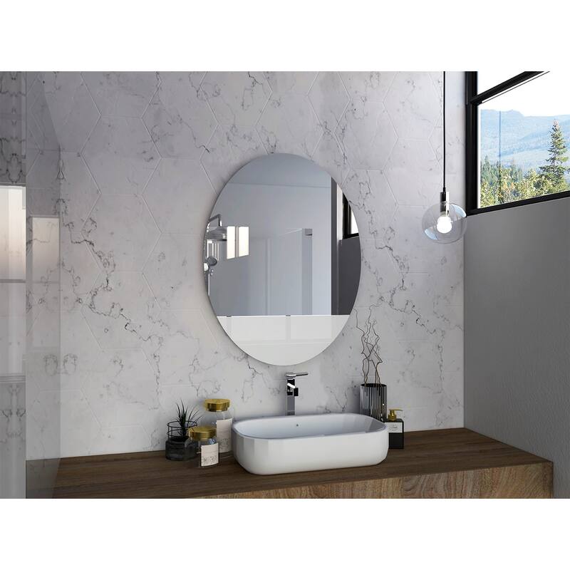 TUHOME Ferrara 31.5-Inch High Oval Mirror - 24.3 W x 31.5 H