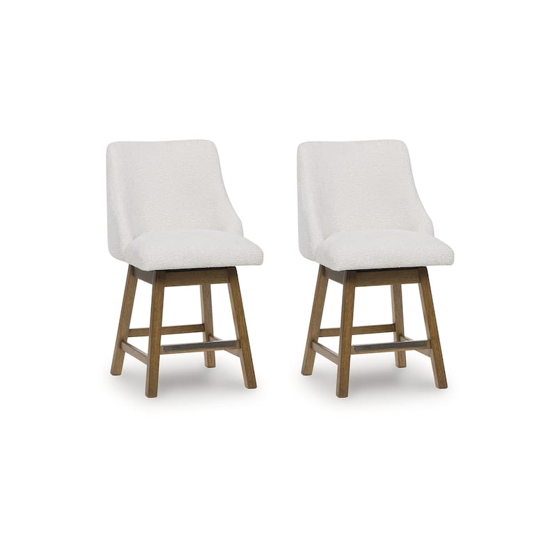 Signature Design by Ashley Cabalynn White/Brown Counter Height Bar Stool (Set of 2) - 20"W x 24"D x 39"H