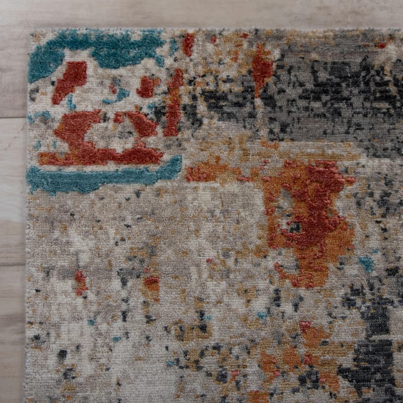 Alora Decor Cosmopolitan Contemporary Beige Wool/Tencel Area Rug