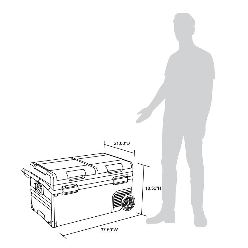 NewAir Portable 80 Qt. Electric Car Camping Cooler with Dual Zone Fridge and Freezer Storage