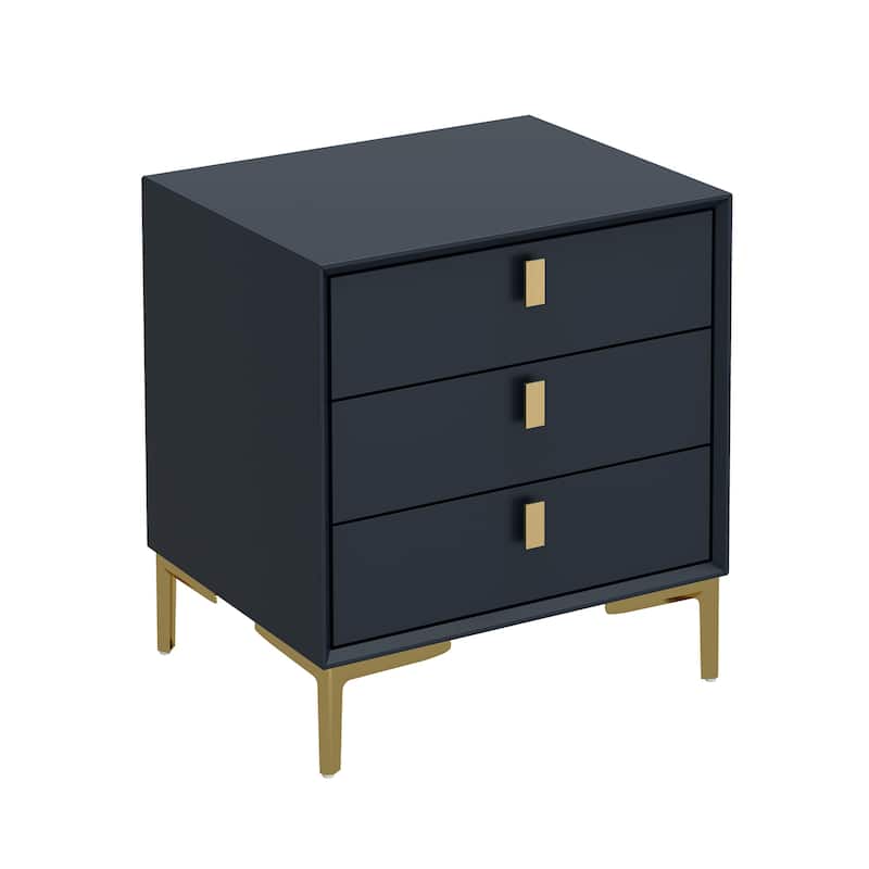 21.3"H Wood Nightstand End Table Console Table Black/White