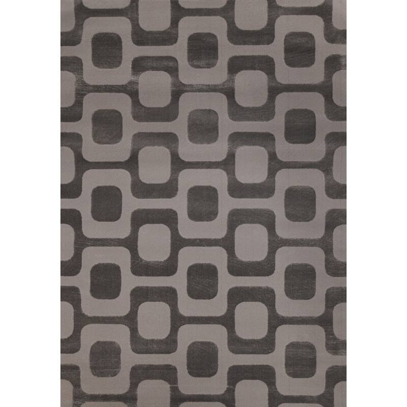 Grey Charcoal Moody Vintage Patterned Area Rug