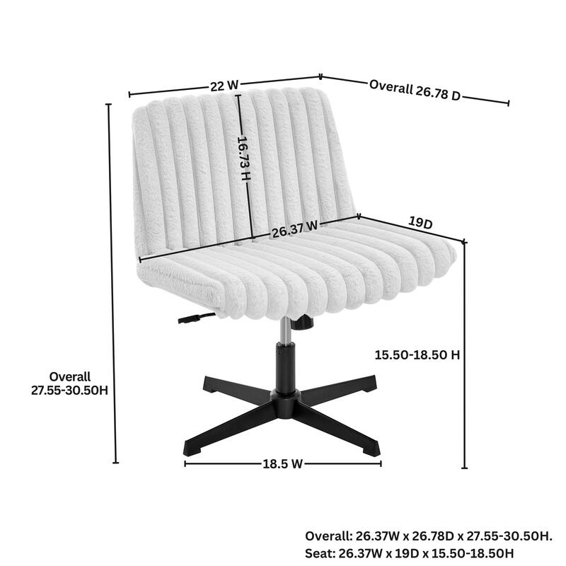 Adjustable Swivel Criss Cross Chair, Wide Seat Office Chair Vanity Chair