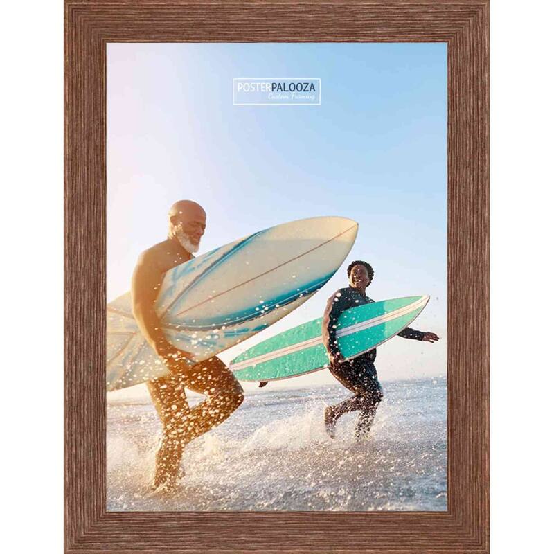 9x6 Distressed/Aged Complete Wood Picture Frame with UV Acrylic, Foam Board Backing, & Hardware