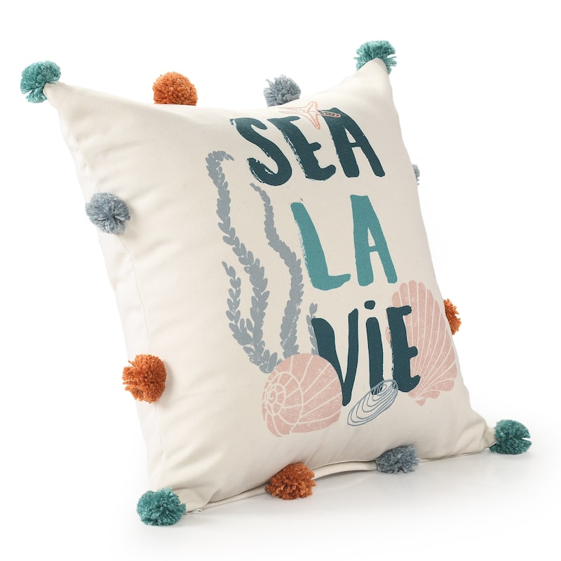 Sevita Multi Coastal Sea La Vie Polyester Throw Pillow, 20" x 20"