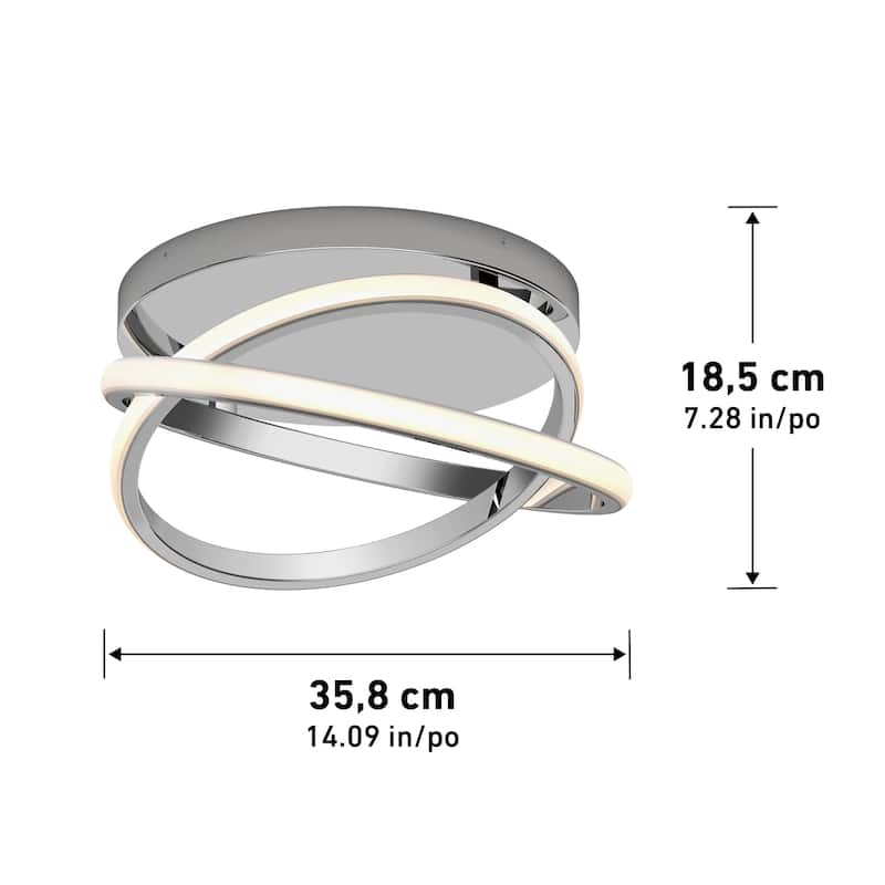 Artika Orbia Semi-Flush Mount LED Ceiling Light Fixture, Chrome