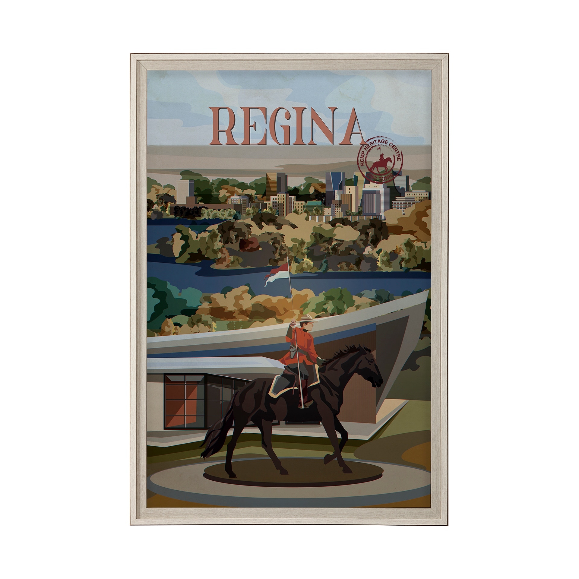 Regina Go Canada (XL) by Mercana Studio a Hand Embellished Decograph Framed Art Print under Glass