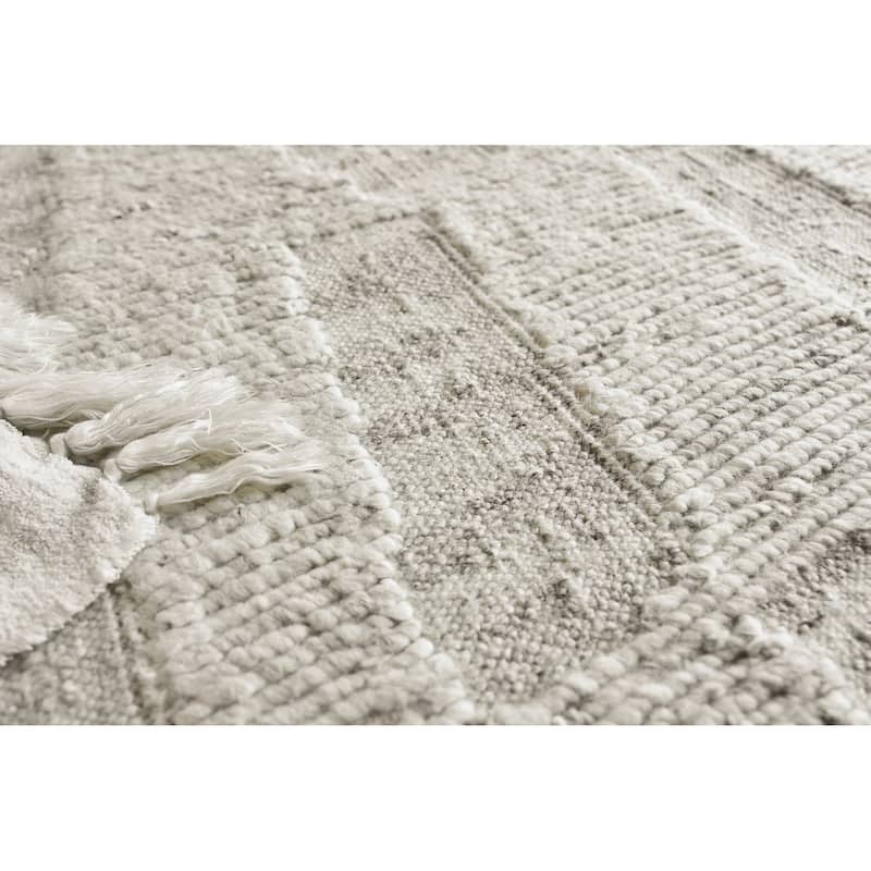 Exquisite Rugs Canyon Handmade Handwoven New Zealand Wool Silver Area Rug