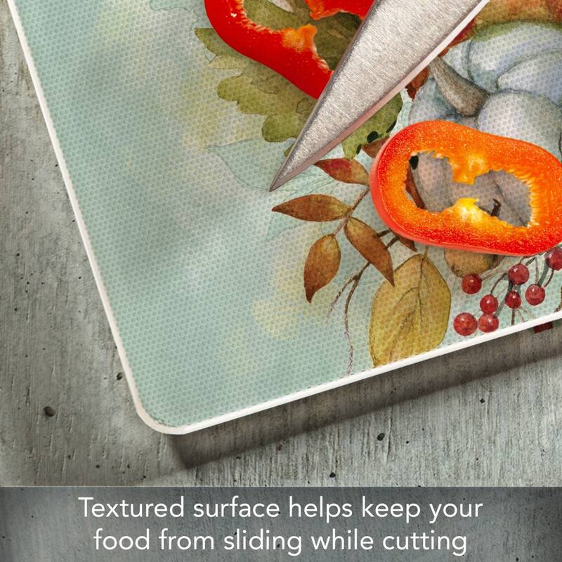 Harvest Blessings 3mm Heat Tolerant Tempered Glass Cutting Board 10” x 8” Manufactured in the USA Dishwasher Safe