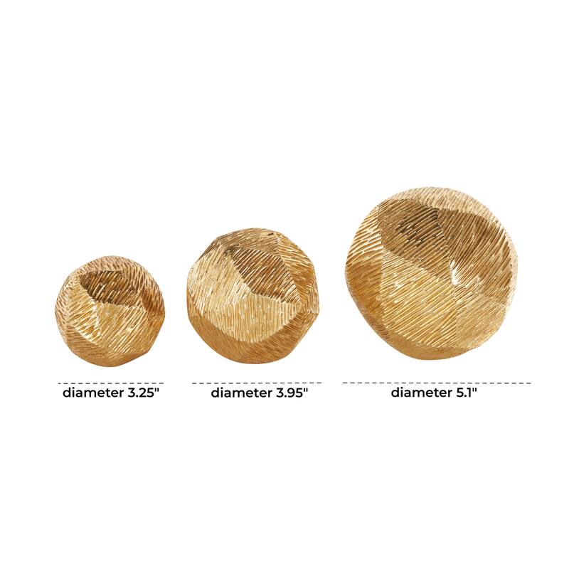 Gold or White Resin Decorative Orbs & Vase Filler with Varying Sizes (Set of 3)