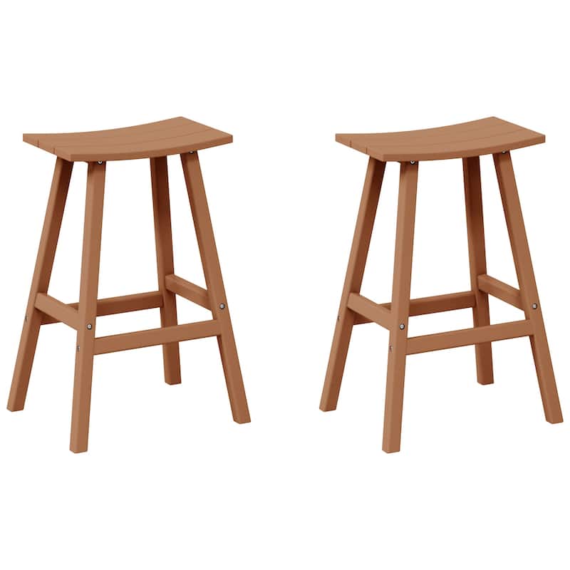 Laguna Hdpe All Weather Outdoor Patio 29" Saddle Seat Bar Stool (Set Of 2)