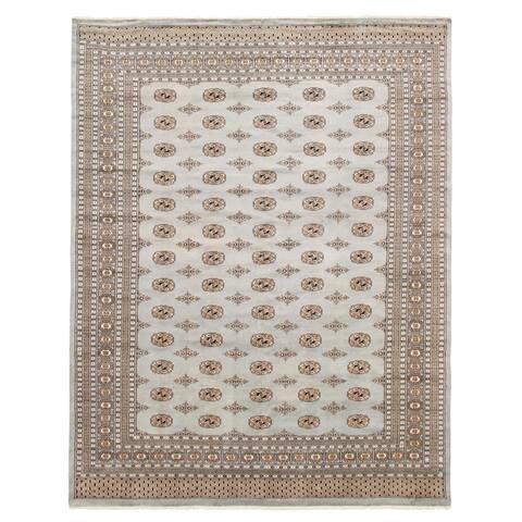 ECARPETGALLERY Hand-knotted Finest Peshawar Bokhara Grey Wool Rug - 9'2 x 12'0