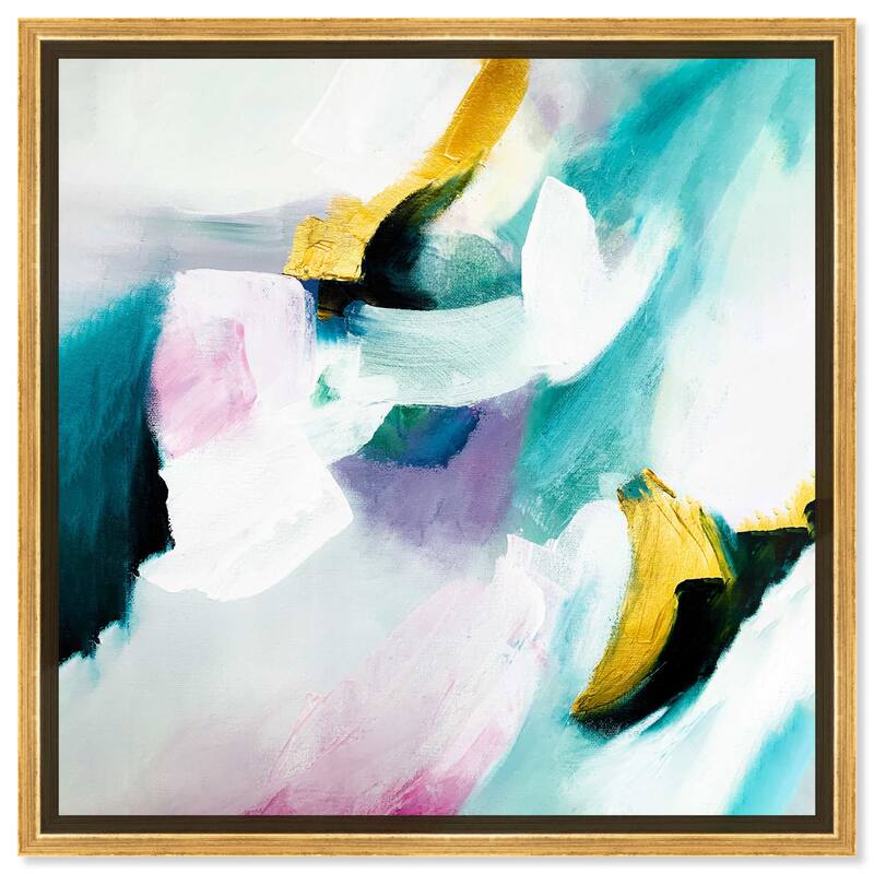 Art Remedy Still Violas Ii Framed Blue Abstract 1 Piece Canvas Wall Art - 13 x 13 - Gold