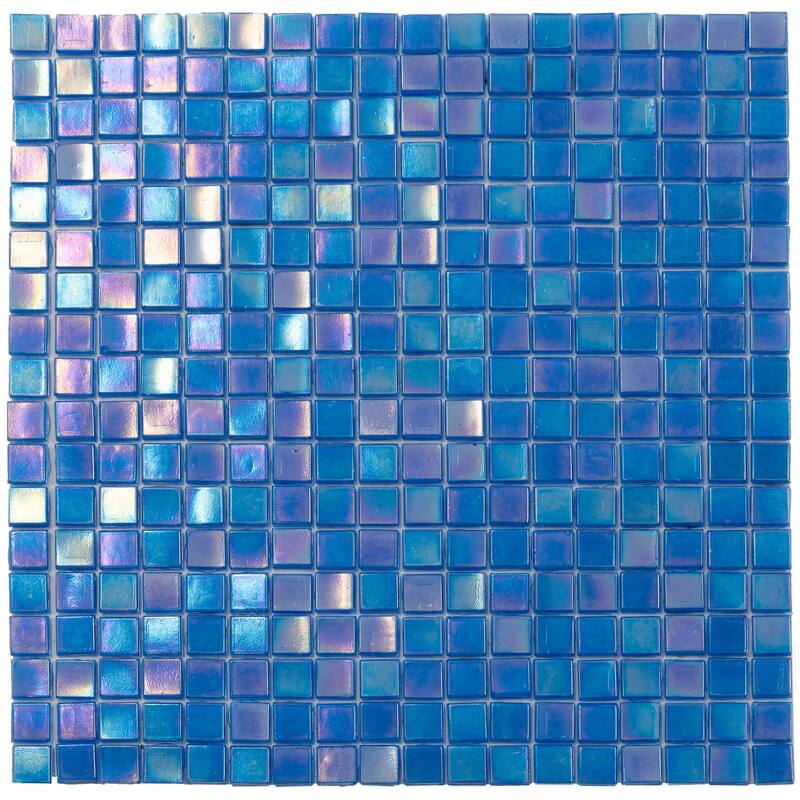 Apollo tile 12" x 12" Skosh Glossy Azure Blue Glass Tile (18.69 sq ft/case) - 20 Pack