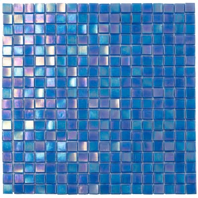 Apollo tile 12" x 12" Skosh Glossy Azure Blue Glass Tile (18.69 sq ft/case) - 20 Pack