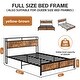 preview thumbnail 4 of 10, Rustic Brown Full Size Metal Industrial Bed Frame with LED Lights and 2 USB Ports, Bed Frame Full Size with Storage