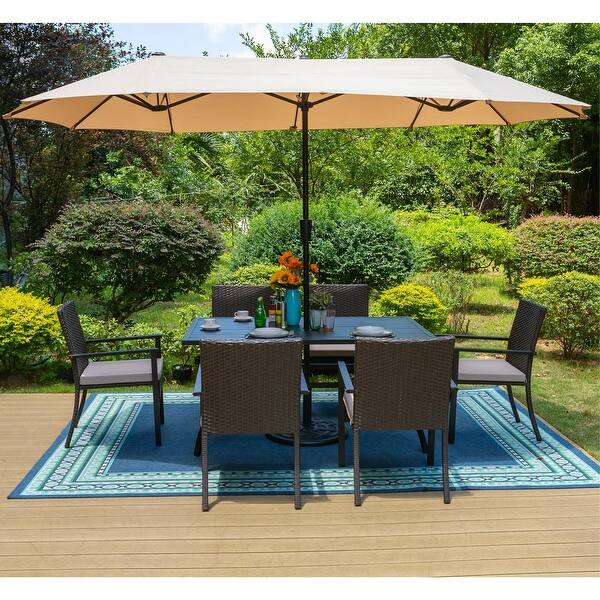 13 foot market patio umbrella outdoor furniture green Business & Pleasure Co. The foot diameter provides ample shade 13 ft Large Patio Umbrella