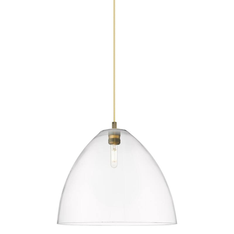 Innovations Lighting 434-1P-15-16 Crown Point Pendant Dome Crown Point - Brushed Brass / Clear