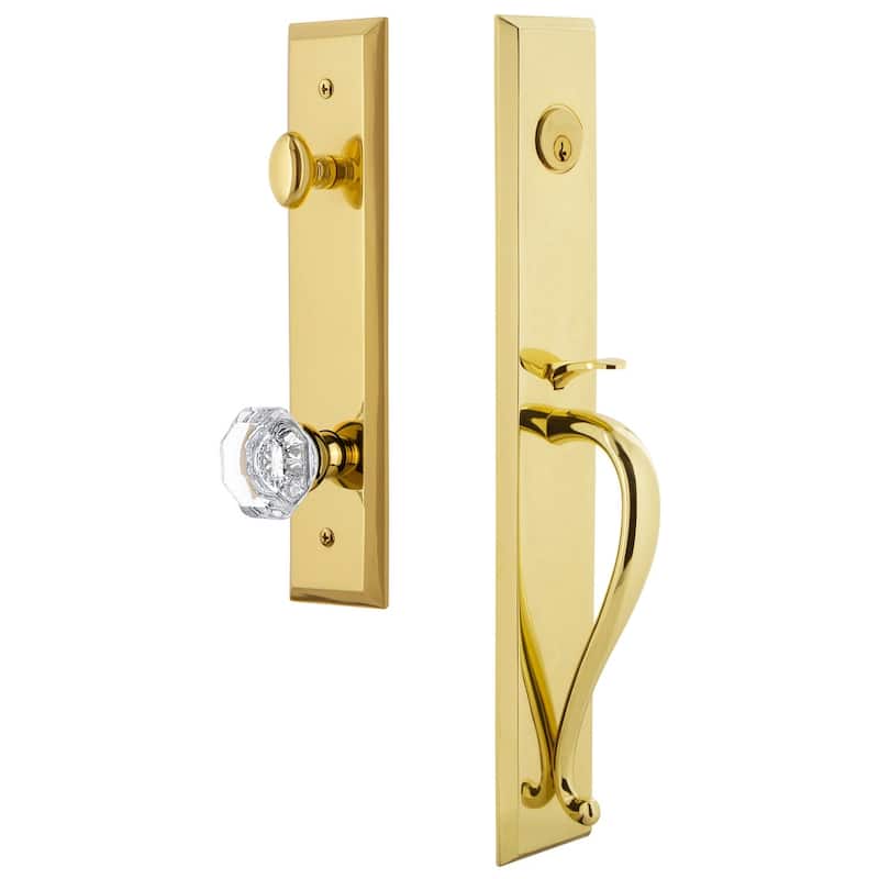 Grandeur Fifth Avenue Solid Brass Rose Keyed Entry Single Cylinder - Lifetime Brass