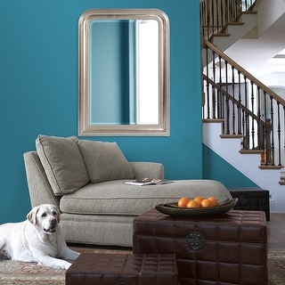 Allan Andrews Arched Metallic Wood Framed Sterling Wall Mirror