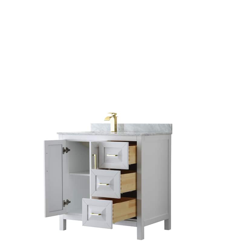 Daria 36-inch Single Vanity, Marble Top, No Mirror