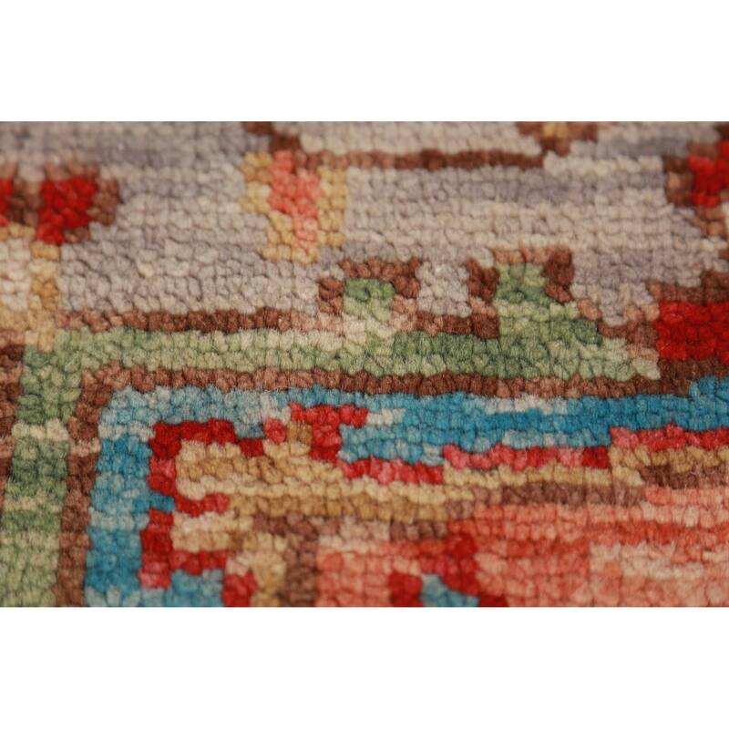 Geometric Oushak Oriental Area Rug Handmade Wool Carpet - 7'9" x 9'11"