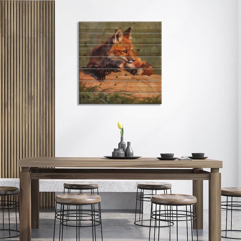 Midday Lounge Print On Wood by Mark McKenna - Multi-Color