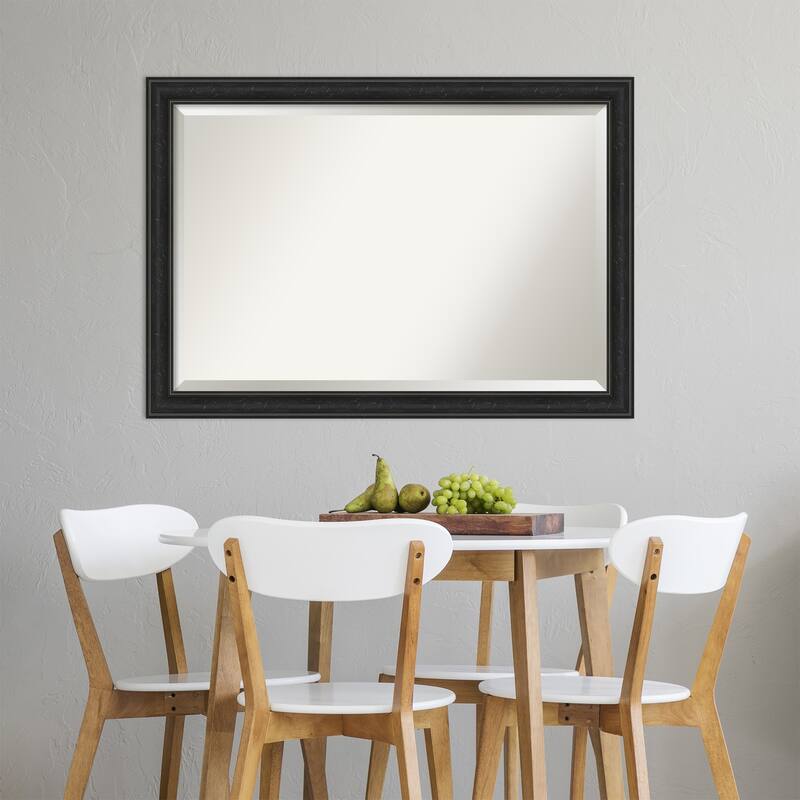 Beveled Wall Mirror - Shipwreck Black Narrow Frame