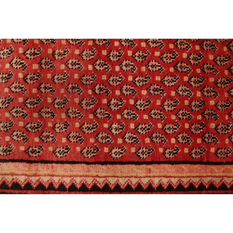 ECARPETGALLERY Hand-knotted Andelz Red Wool Rug - 3'6 x 10'1
