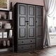 preview thumbnail 12 of 17, Palace Imports 100% Solid Wood Grand Wardrobe Armoire Java